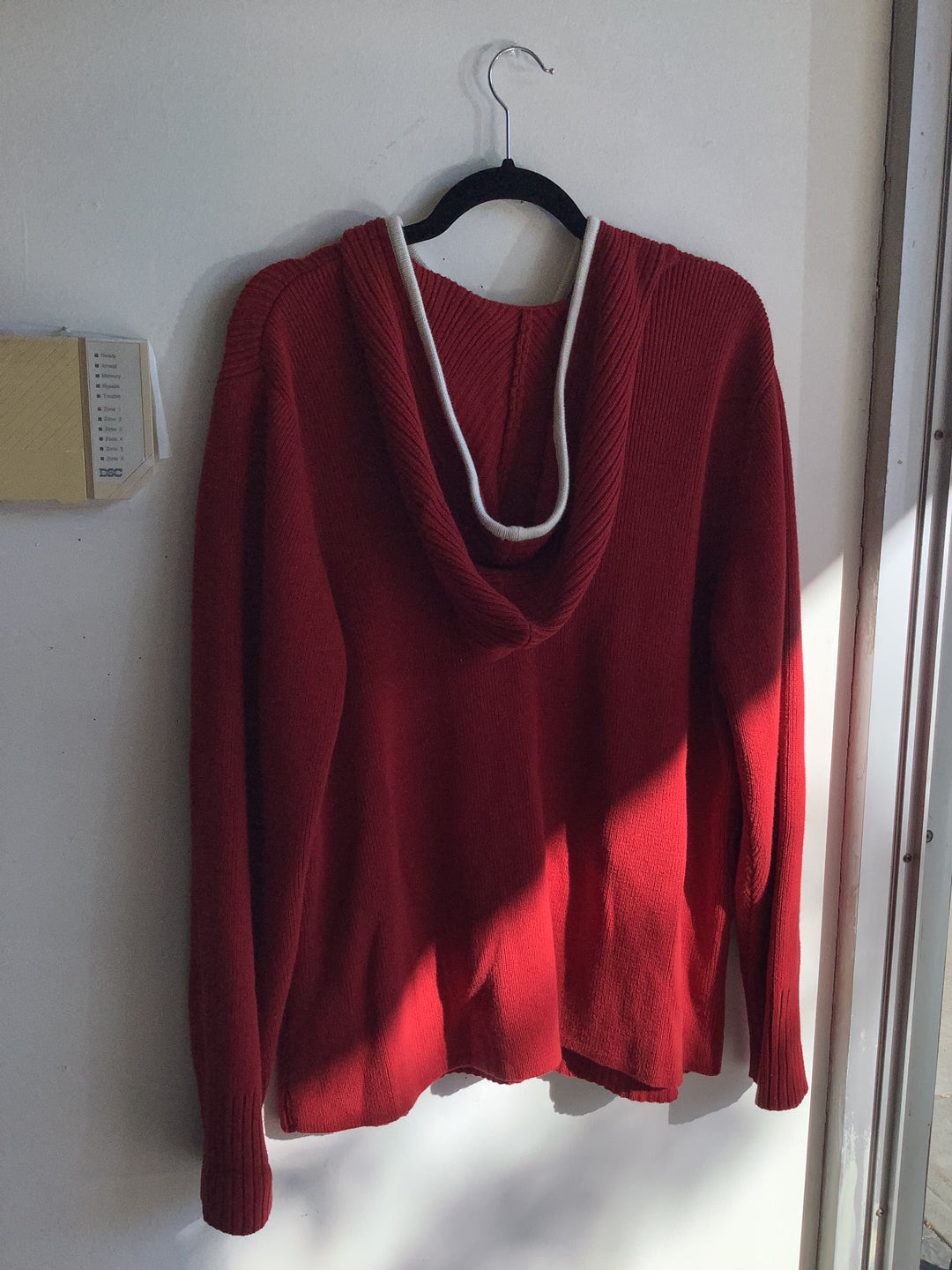 Red Cotton Zip Up Hoodie