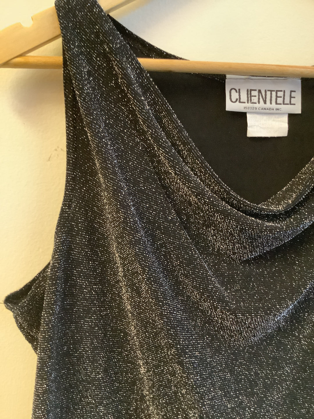 Vintage Sparkle Cowl Neck Top