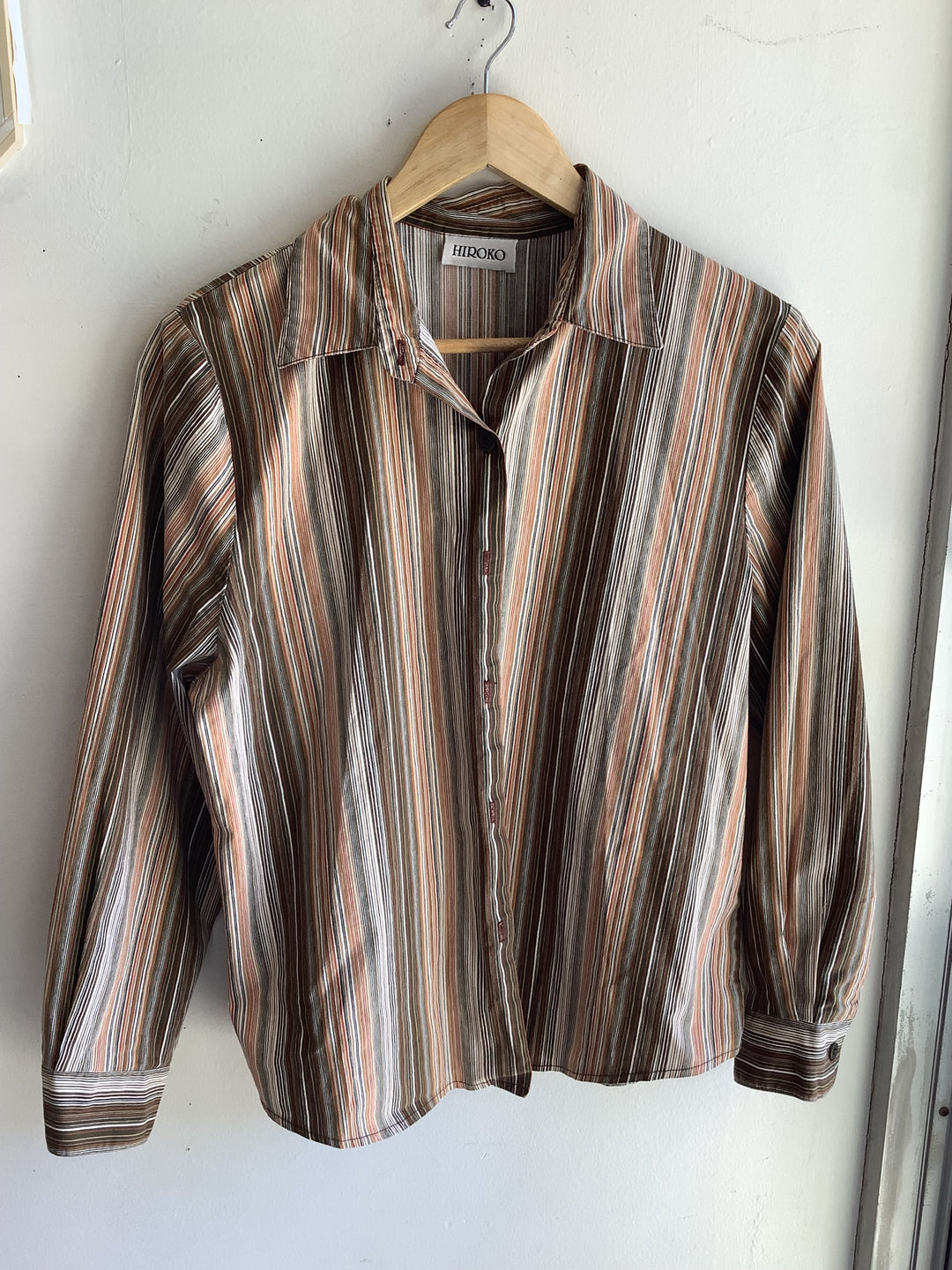Earth Tone Stripe Vintage Button-Up - Ana