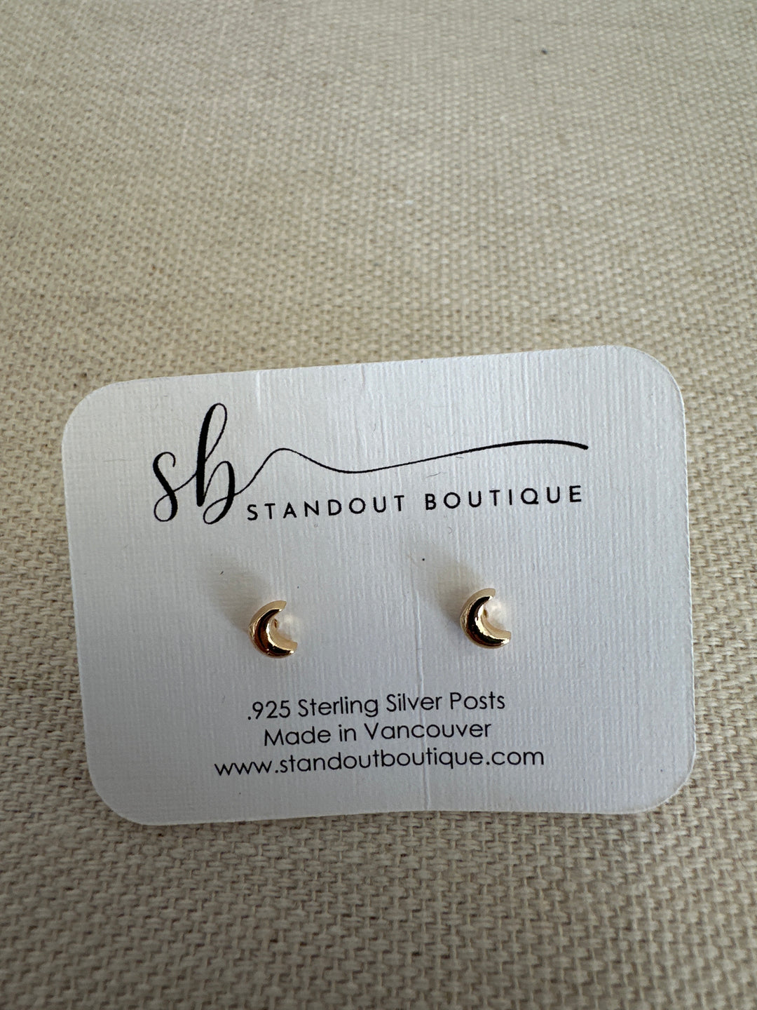 Standout Boutique Moon Gold Stud Earrings