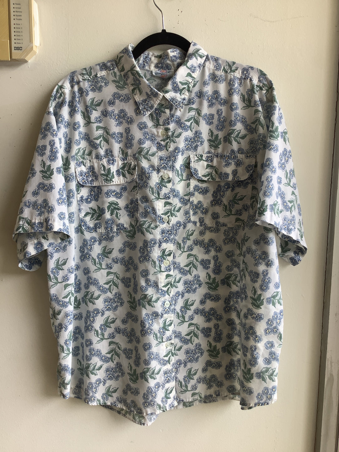 Vintage Blue Floral Blouse