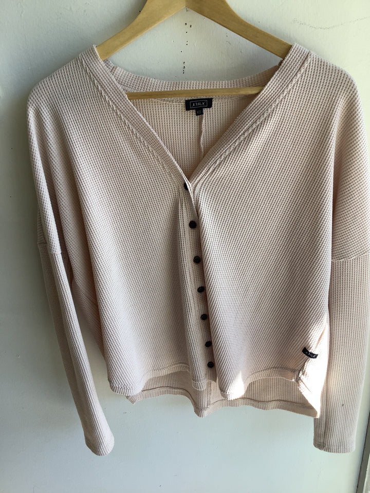 Oatmeal Waffle Knit Button Cardigan