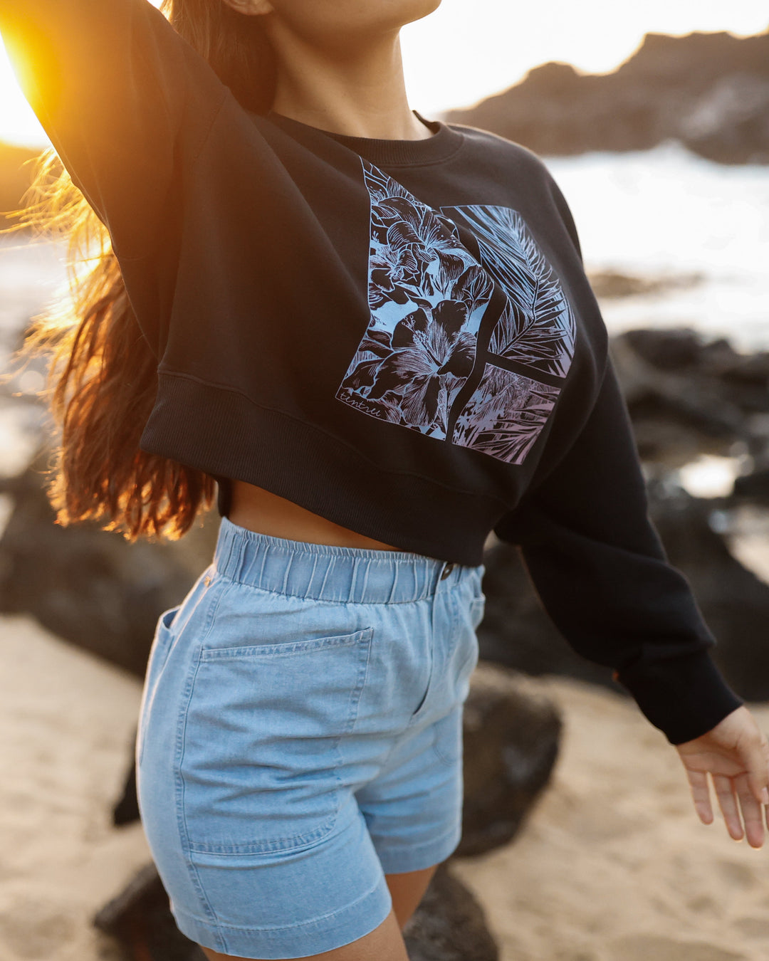 Framed Haitian Blooms Oversized Crop Crew