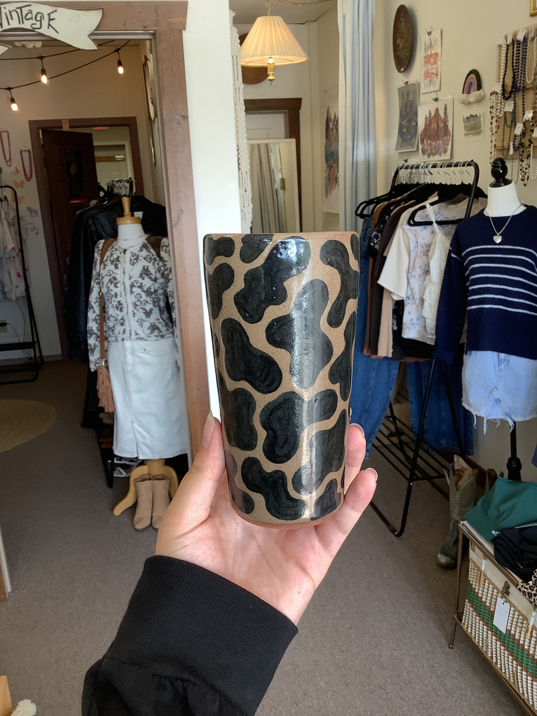 Ceramic Leopard Print Vase