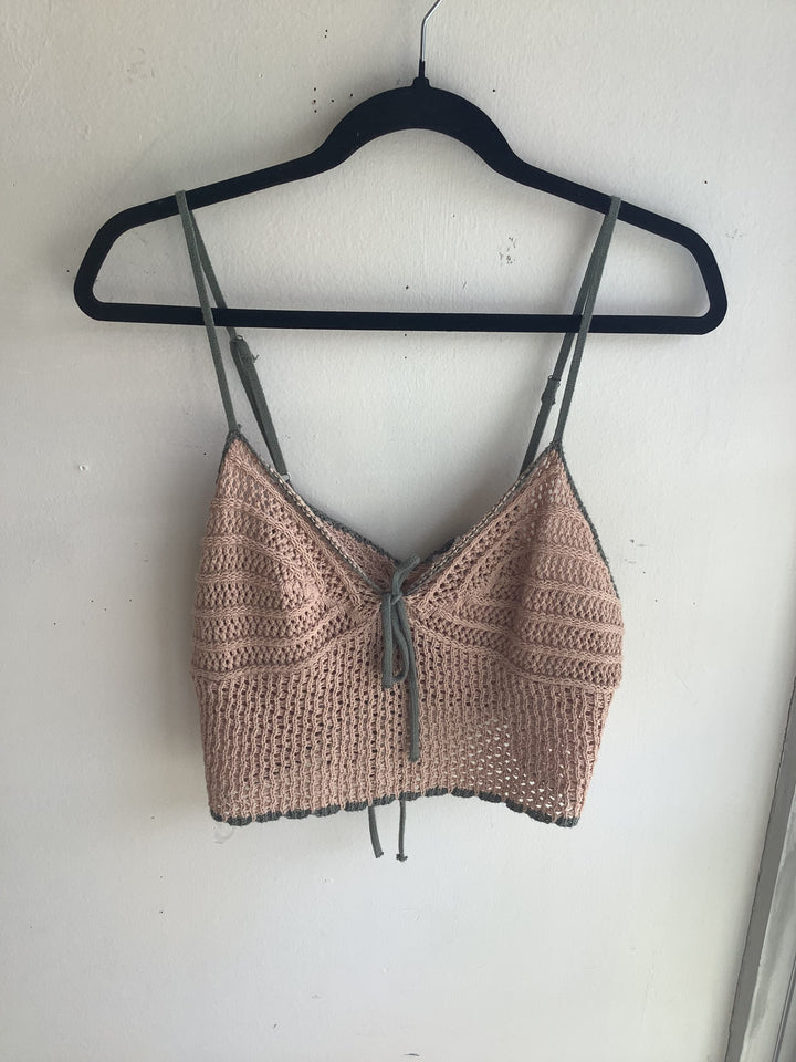 Desert Sage Knit Lace-Up Bralette
