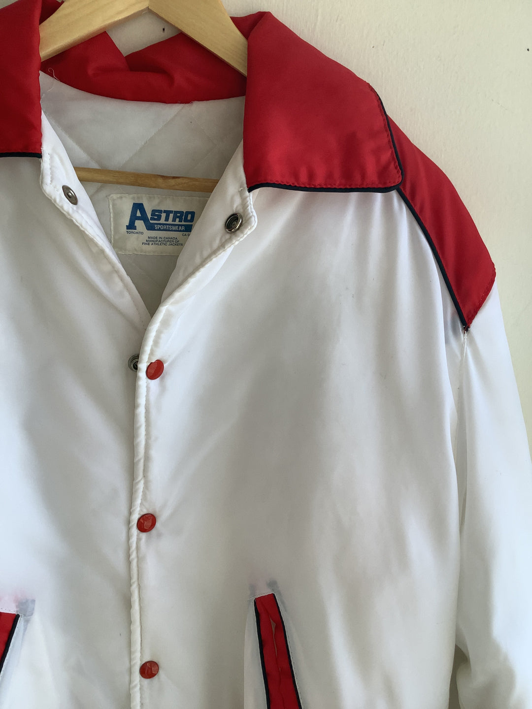 Vintage Retro Red+White Varsity Jacket