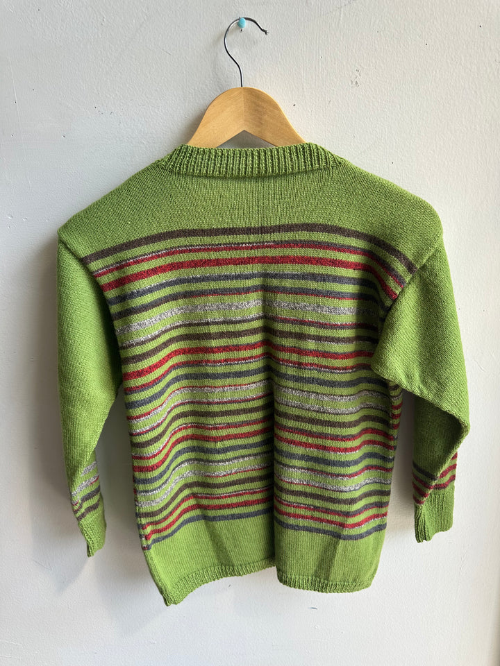 Debbie Svensson Hand Knit Shorescape Striped Cardigan