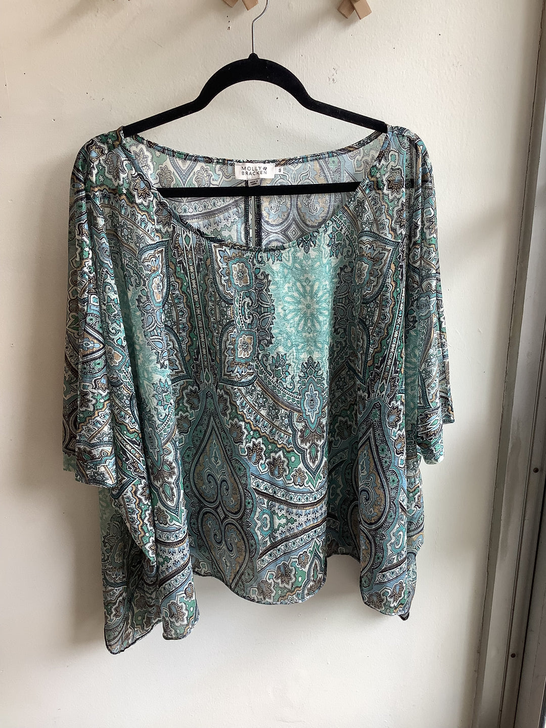 Aqua Paisley Blouse