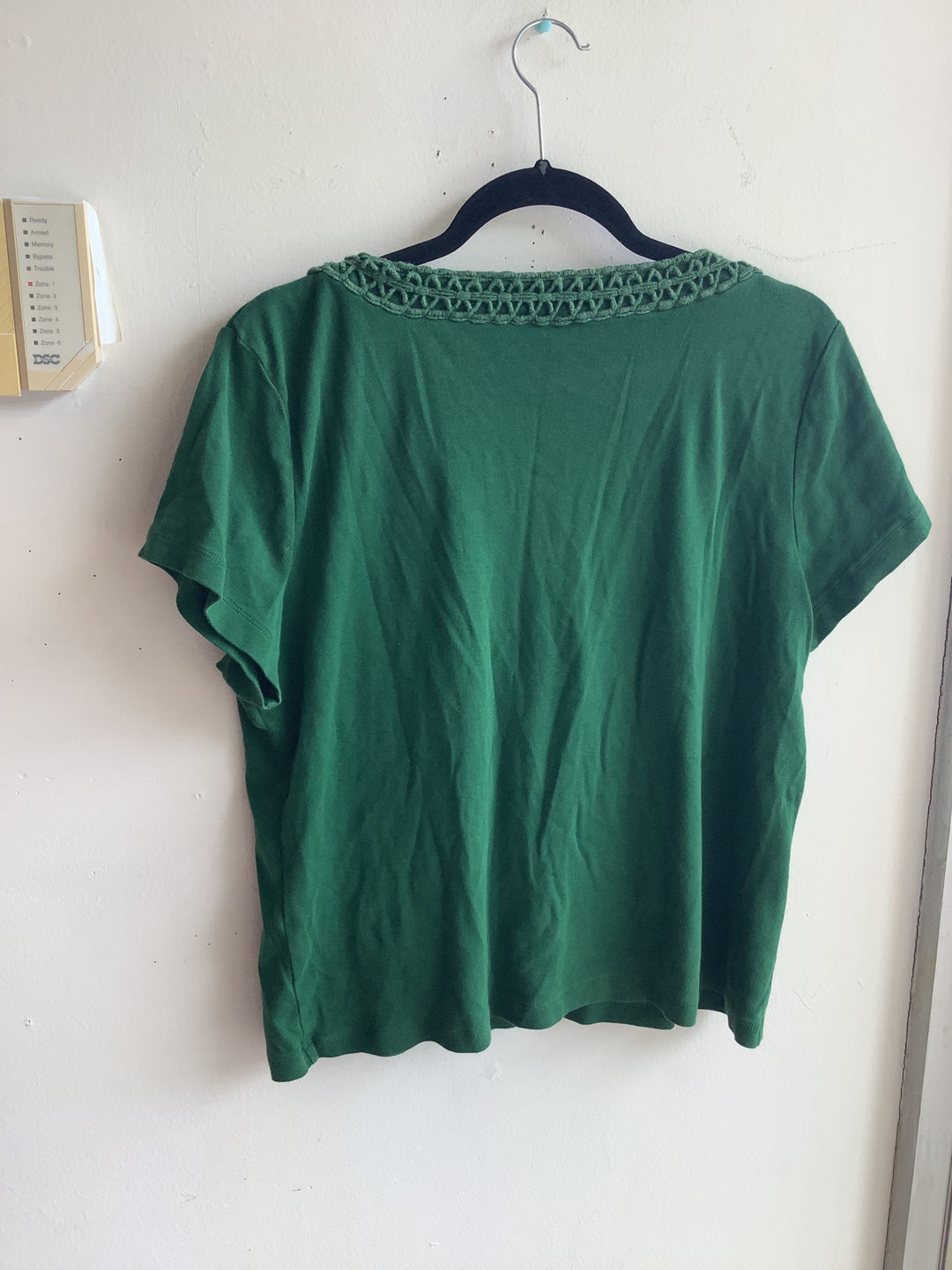 Talbots Emerald Green Crochet-Trim Top