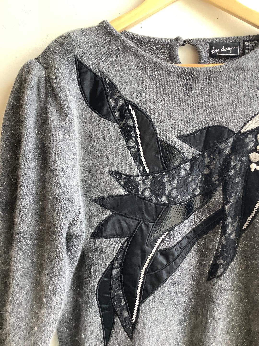 Vintage By Design Embellished Angora Silk Sweater