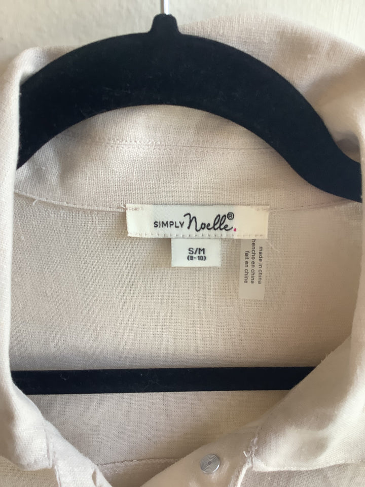 Coastal Bloom Linen Button-Up Top