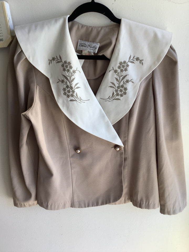 Vintage Embroidered Sailor Collar Blazer