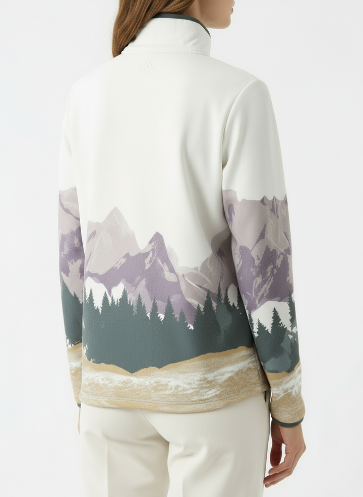 Mountain Landscape Half-Zip Pullover