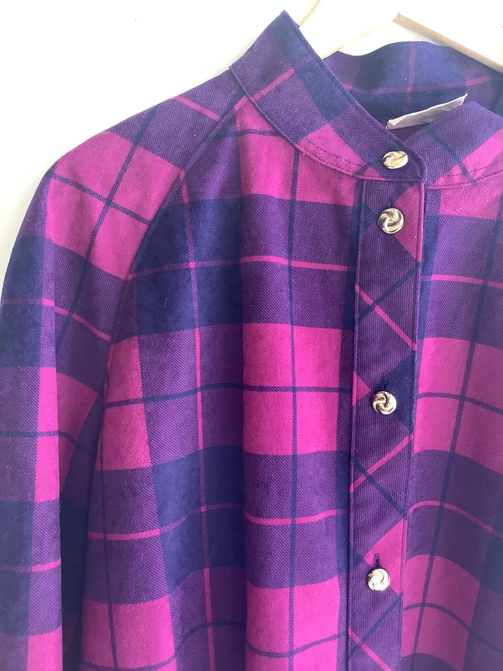 Vintage Fuchsia Plaid Jacket- Made in Canada