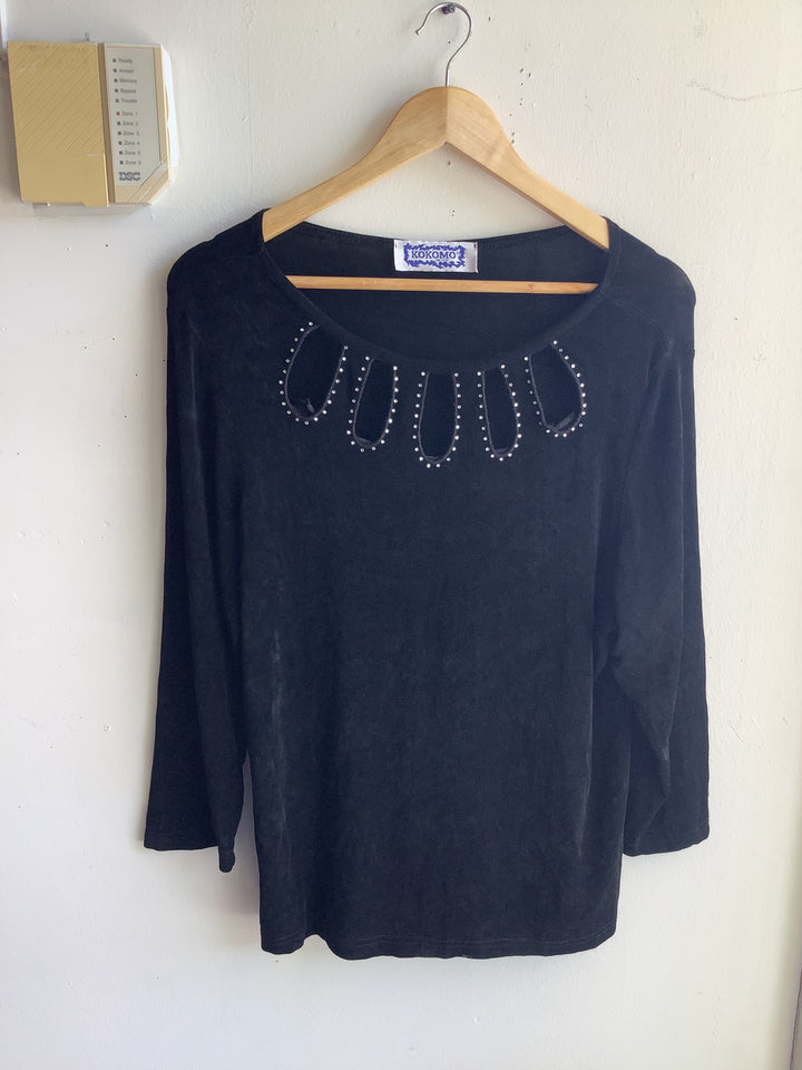 Noir Cutout Knit Top