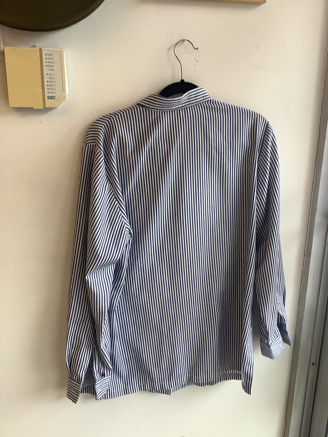 Blue & White Striped Button-Up Shirt