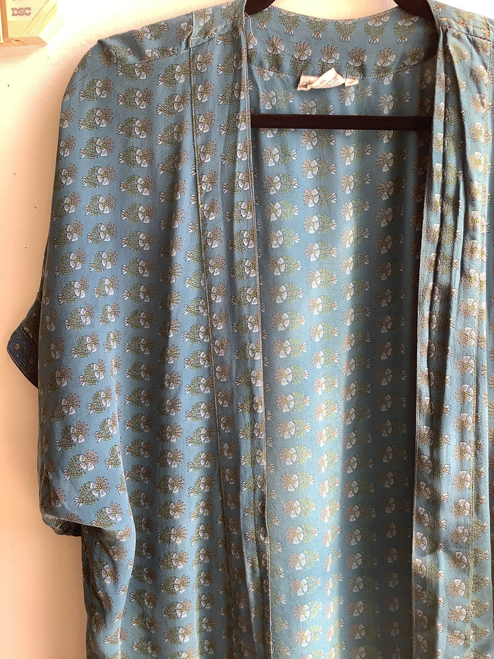 Sea Glass 100% Silk Boho Kimono