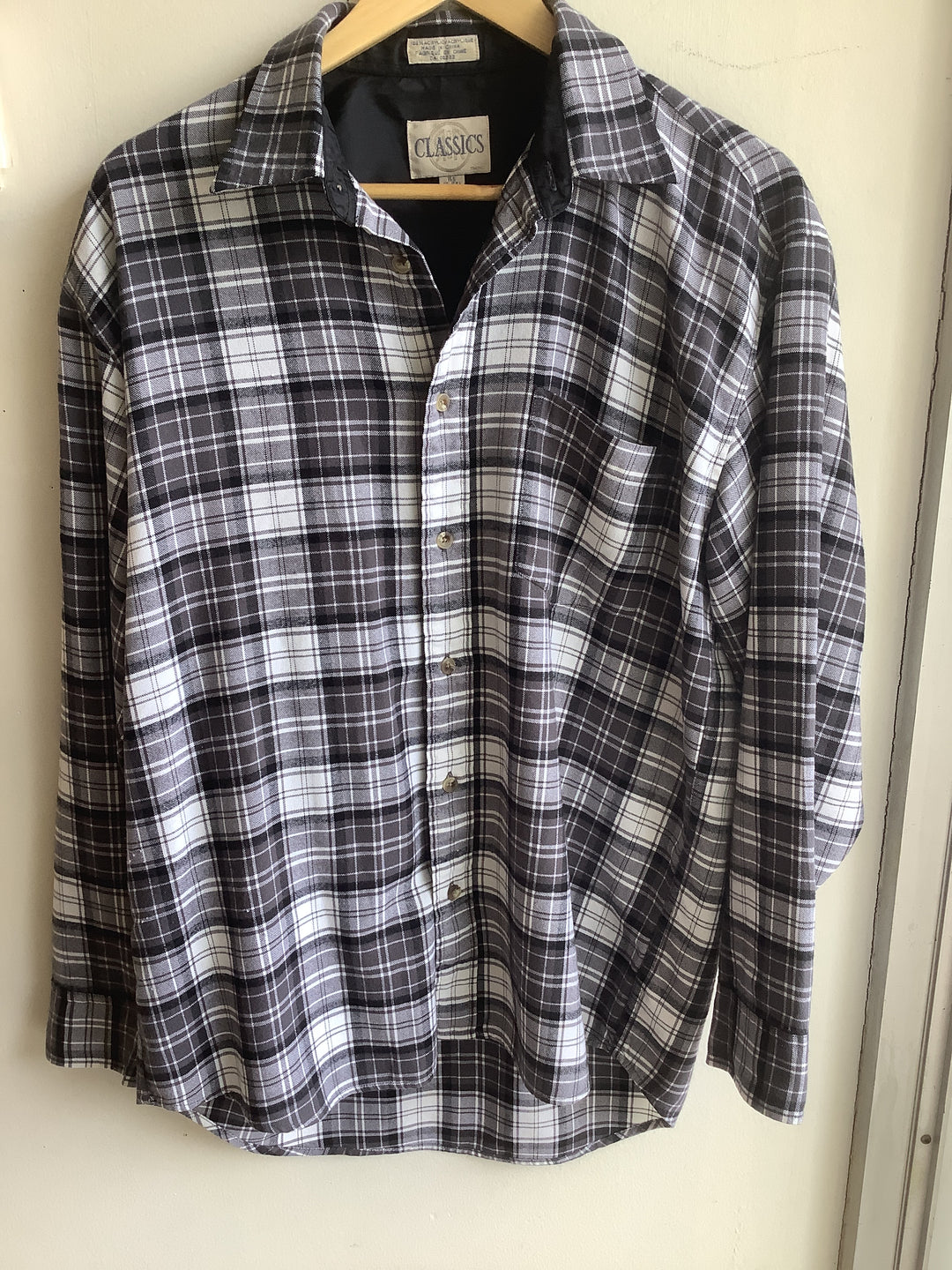 Classic Black &amp; White Plaid Shirt