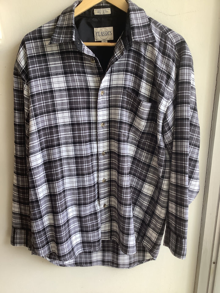 Classic Black &amp; White Plaid Shirt