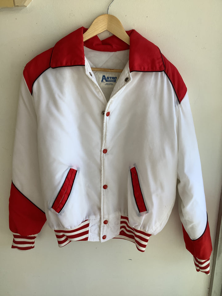 Vintage Retro Red+White Varsity Jacket