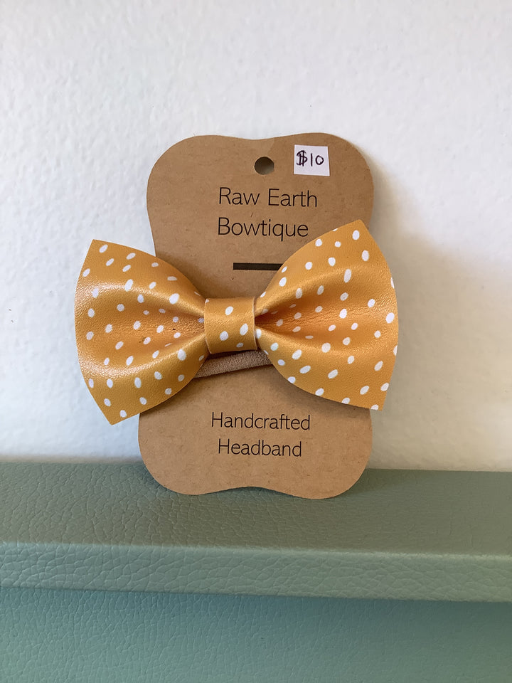 Raw Earth Bowtique Yellow Polka Dot Headband