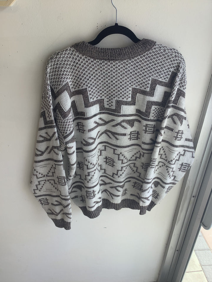 Vintage Nordic Pattern Knit Sweater