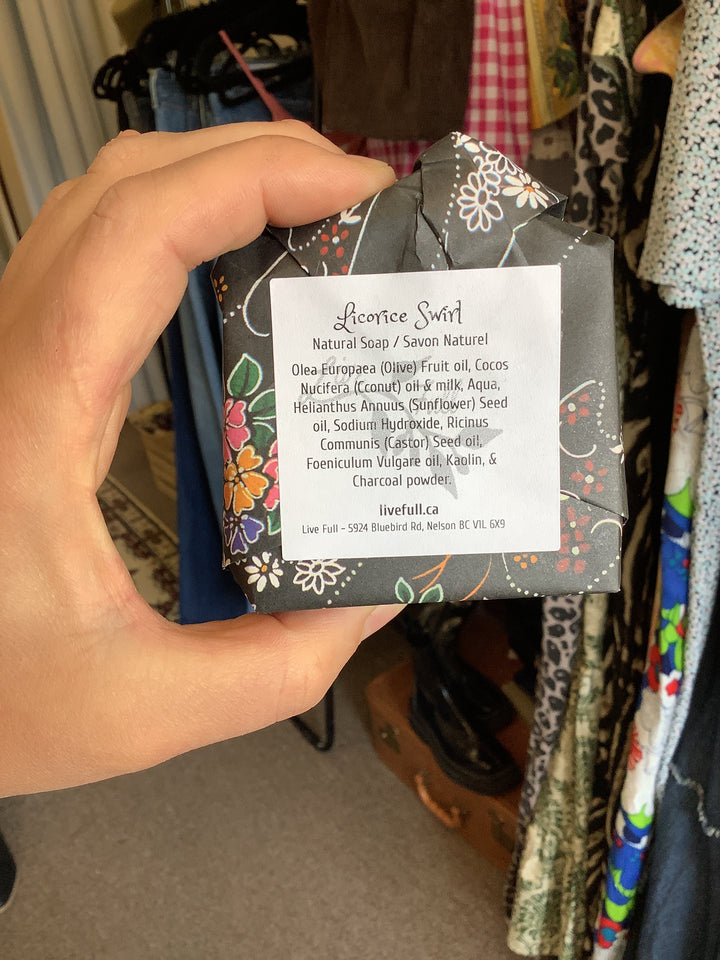Licorice Swirl Soap- Live Full (Nelson,BC)
