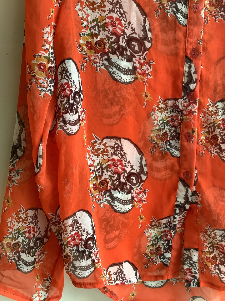 Candy Couture Floral + Skull Shirt