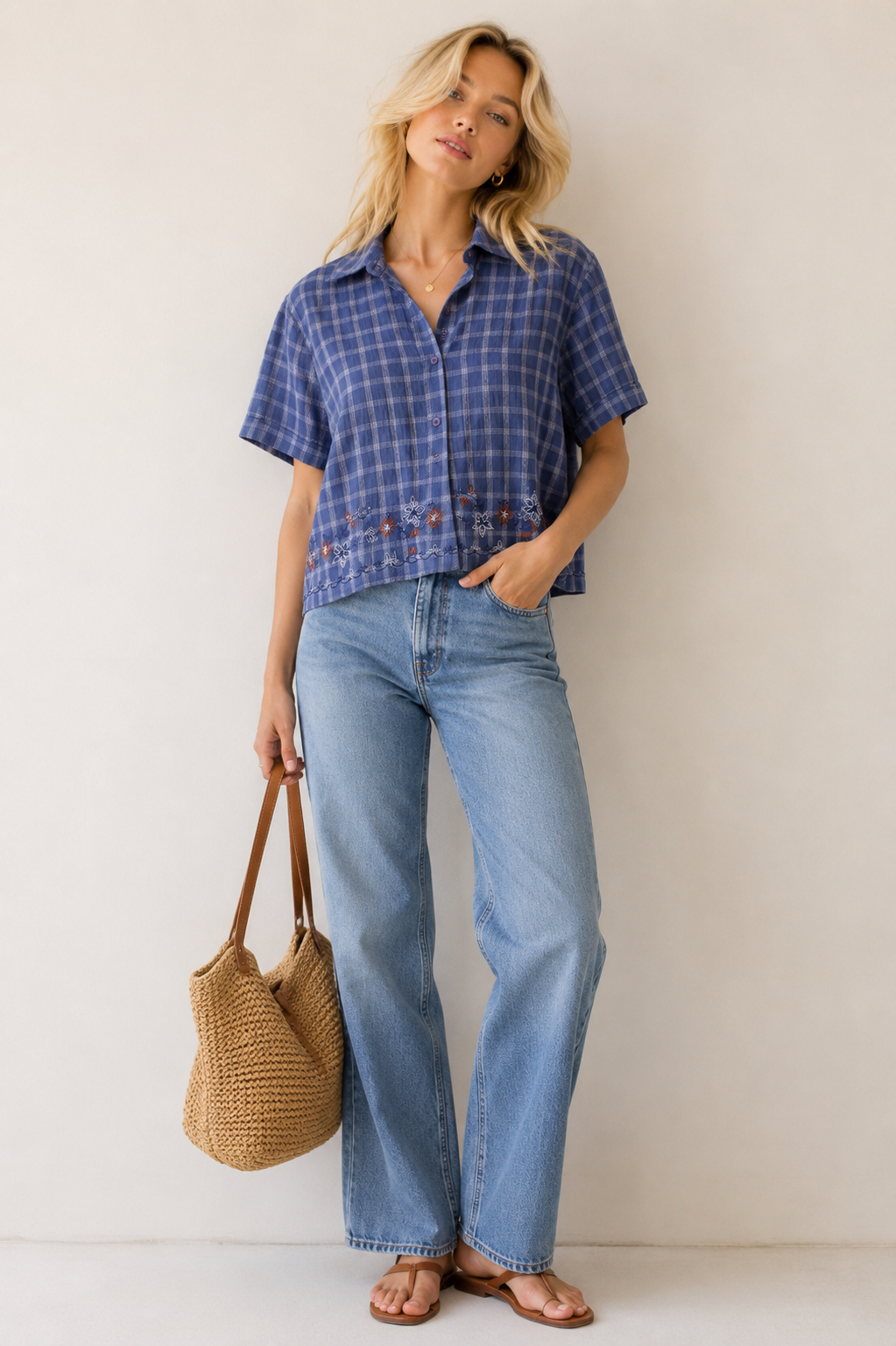 Bluebell Garden Plaid Blouse