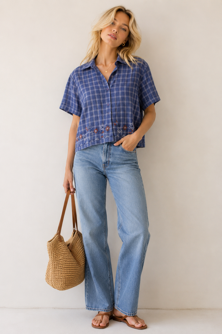 Bluebell Garden Plaid Blouse