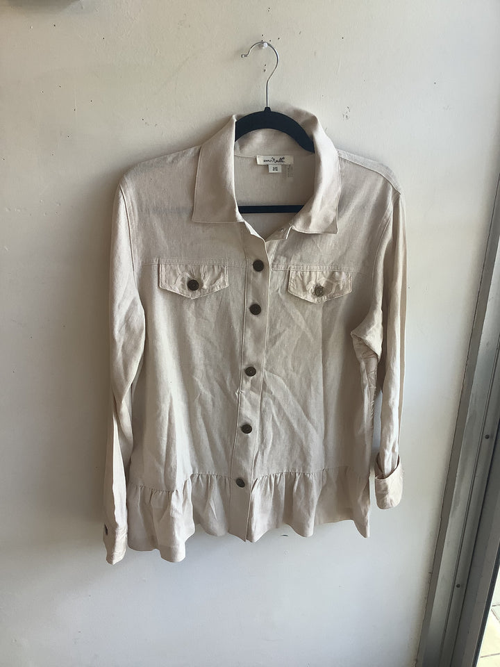 Coastal Bloom Linen Button-Up Top