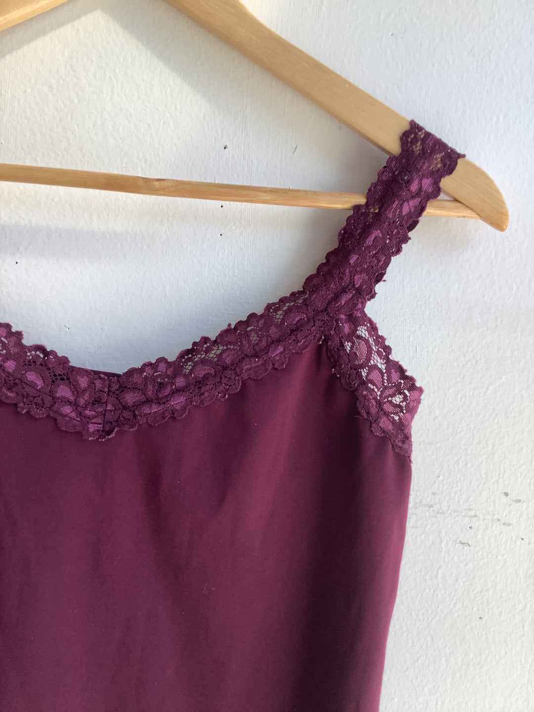 Burgundy Lace Trim Camisole