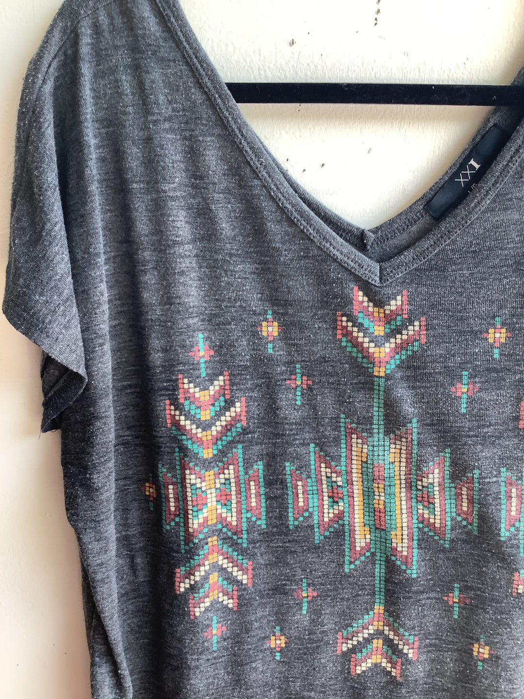 Southwestern Fringe V-Neck Tee