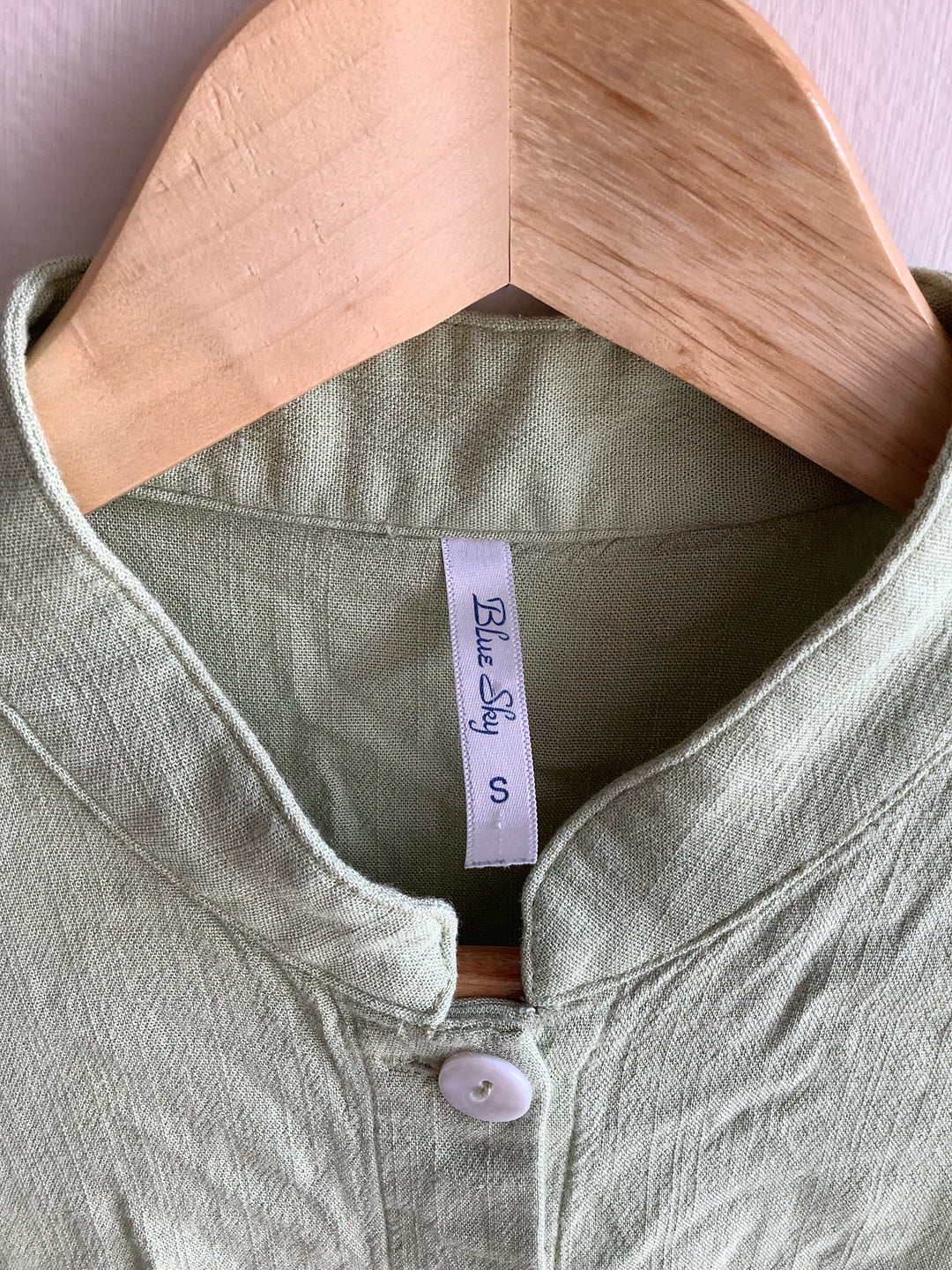 Soft Sage Button-Up Blouse - Ana