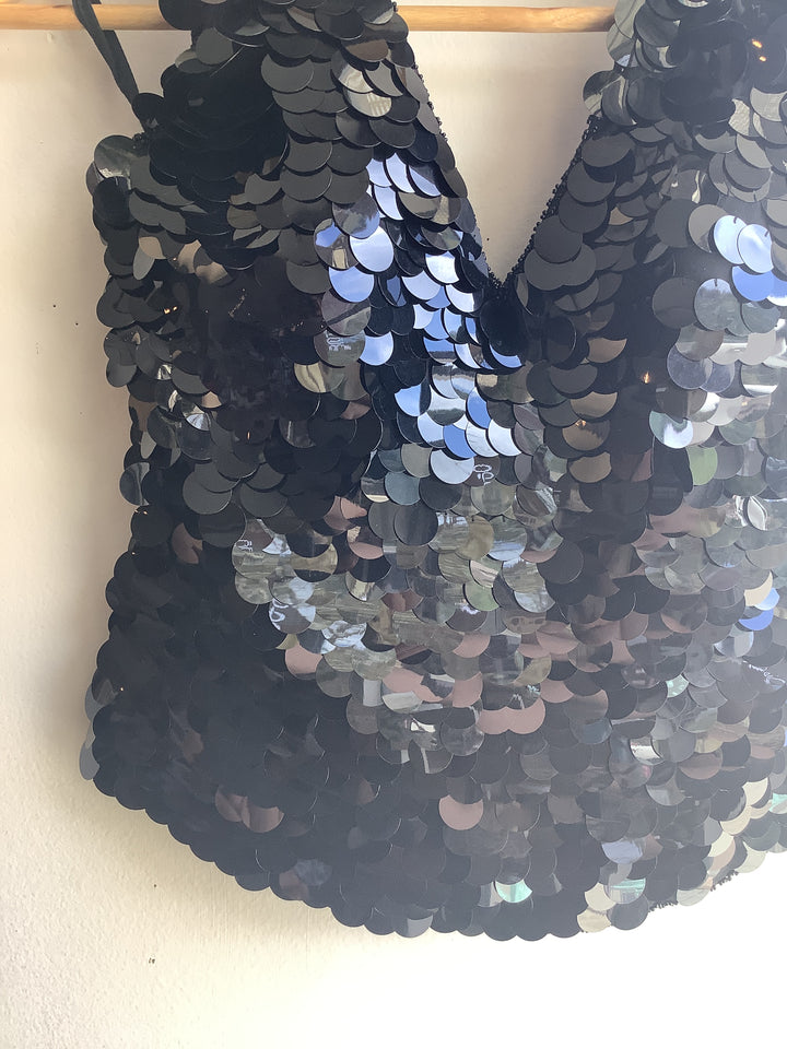 Y2K Disco Sequin Halter Top