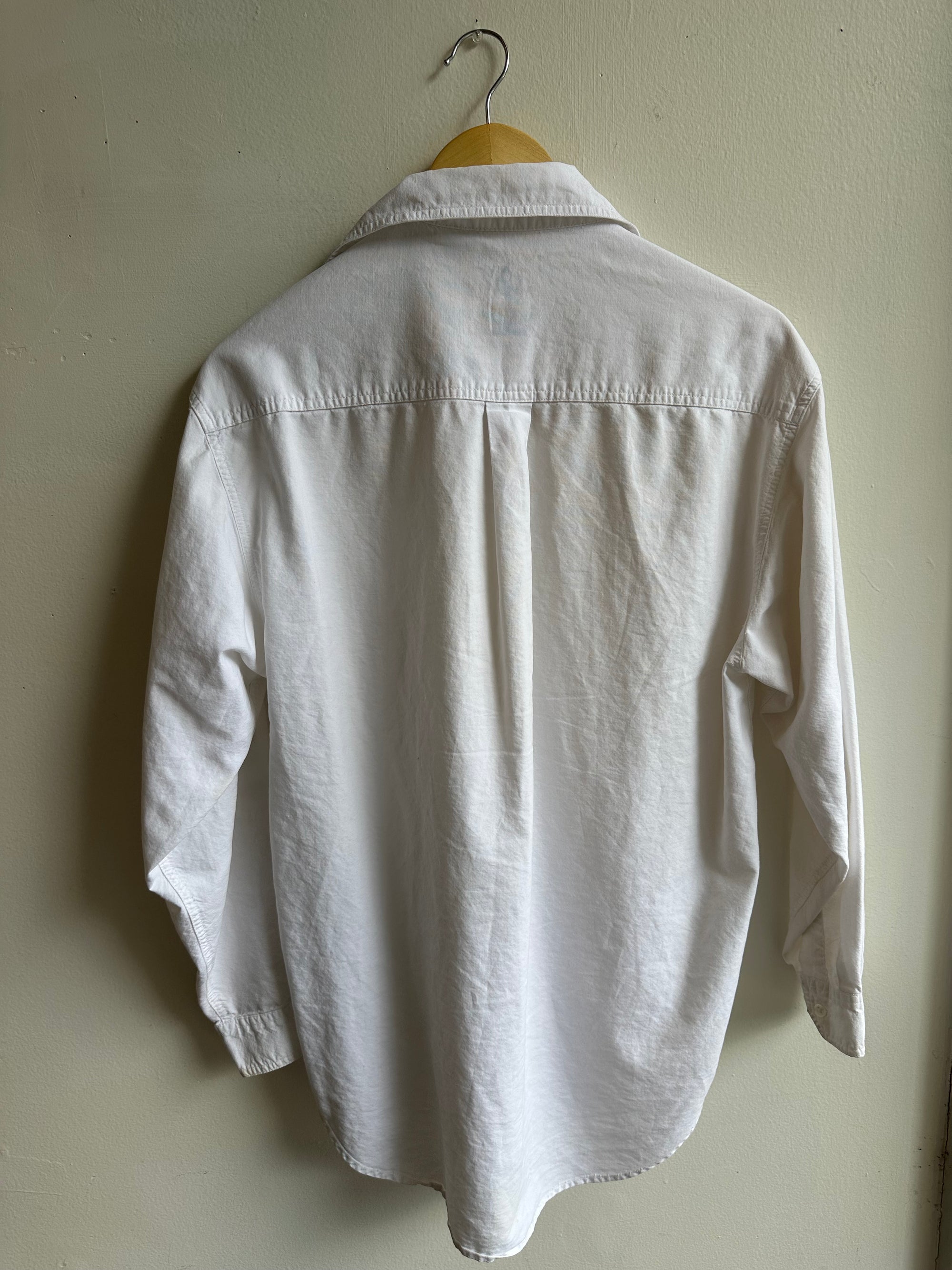 Vintage Classic Cotton Button-Up – Bright White | Size Small