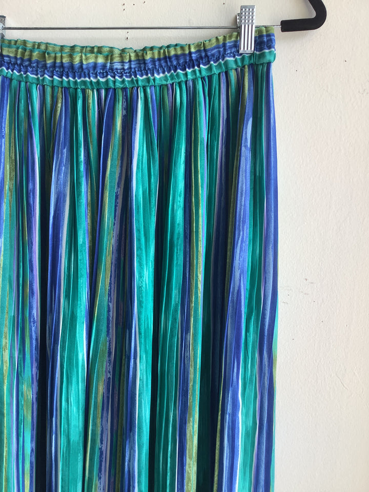 Ocean Breeze Pleated Midi Skirt