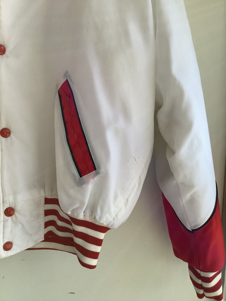 Vintage Retro Red+White Varsity Jacket