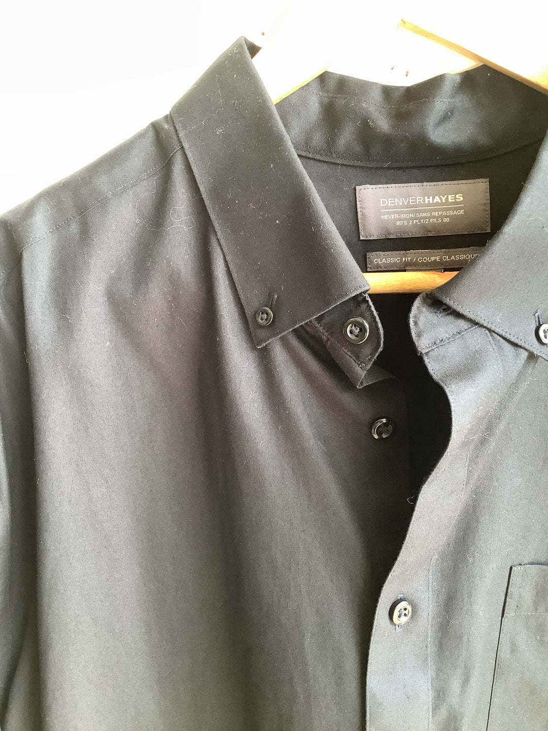 Denver Hayes Classic Fit Black Button Up