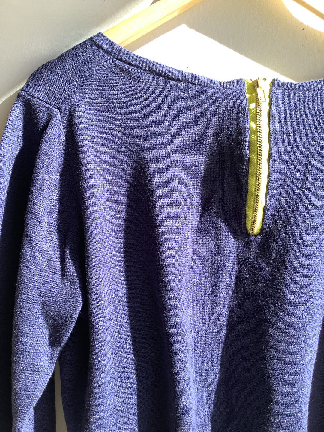 Vintage Navy & Lime Block Knit Sweater