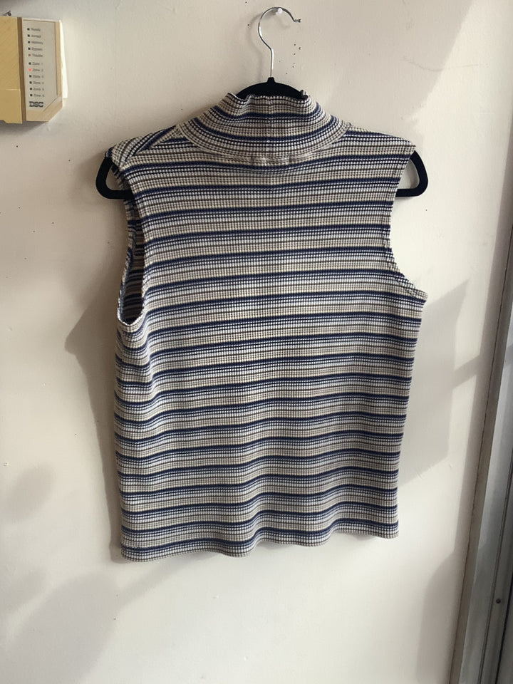 Vintage Lindsay Blake Striped Sleeveless Turtleneck