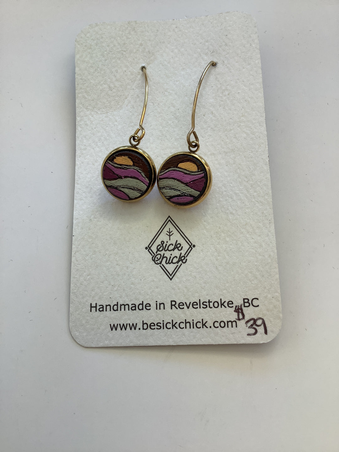 Purple Sunset Gold Dangle Earrings - Sick Chick