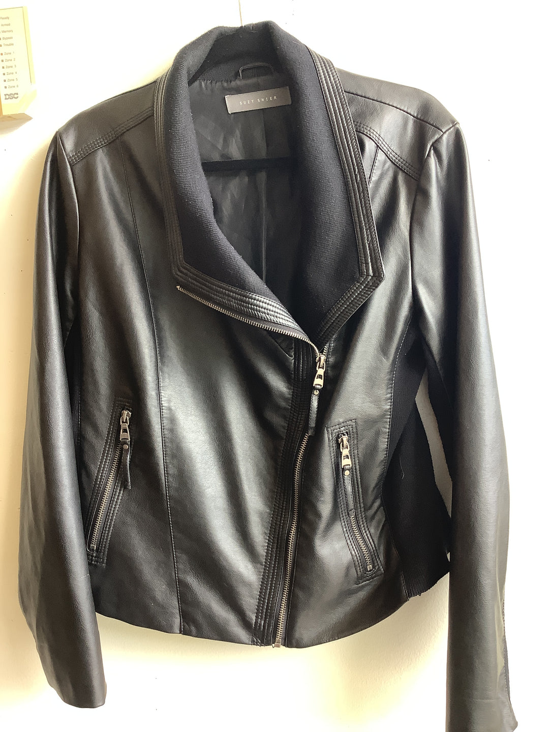 Suzy Shier Moto/ Knit Collar Jacket