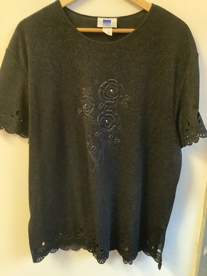 Vintage Midnight Lace Bloom Top