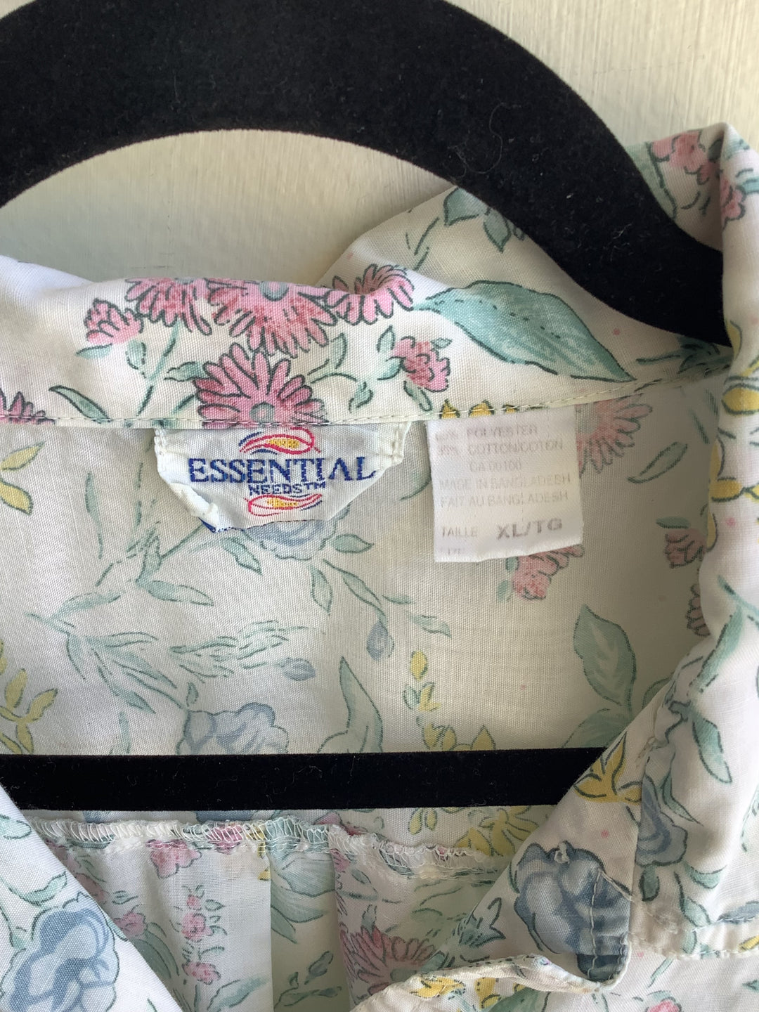 Vintage Pastel Garden Button-Up Blouse