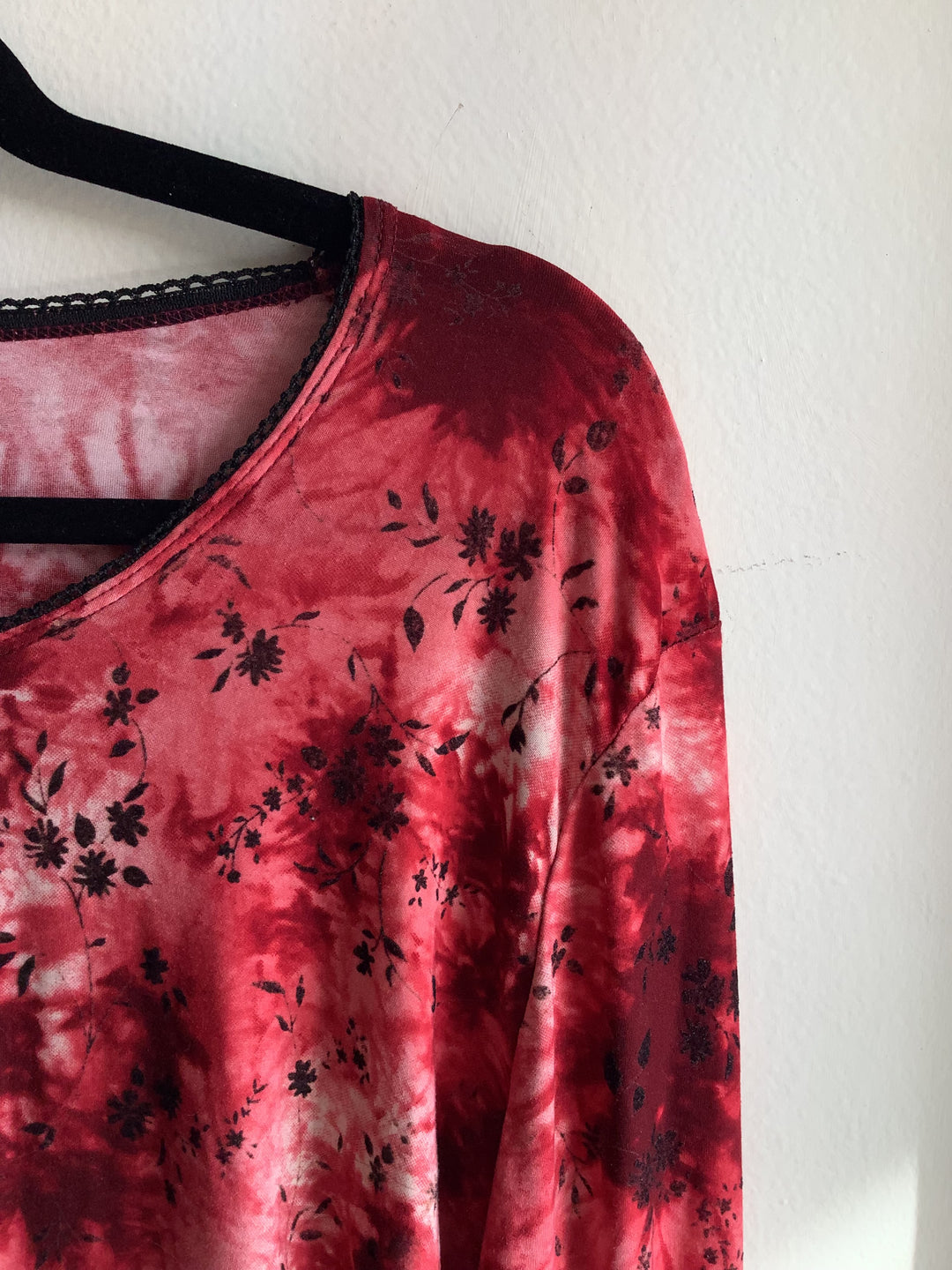 Red Floral Long Sleeve