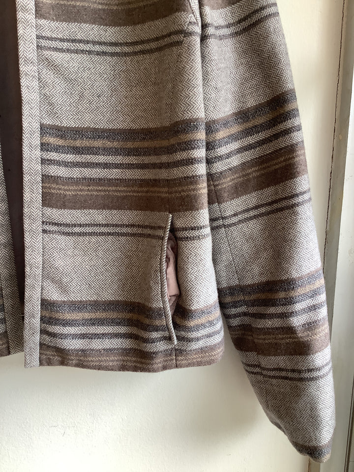 Vintage Phil Carry Neutral Striped Crop Jacket