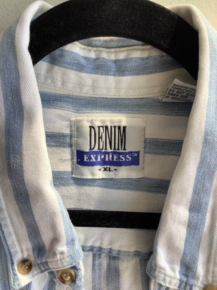 Vintage Blue Stripe Button-Up