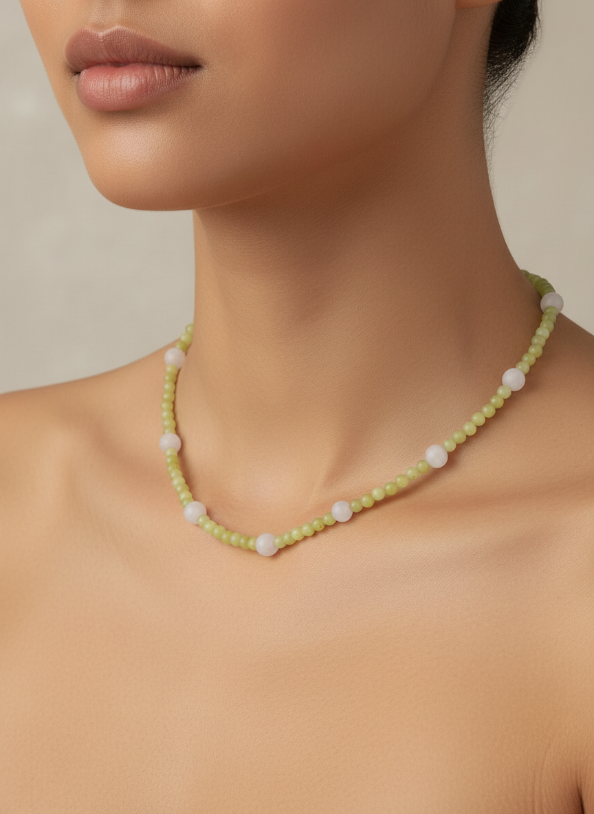 Wild Honey Jade Beaded Necklace