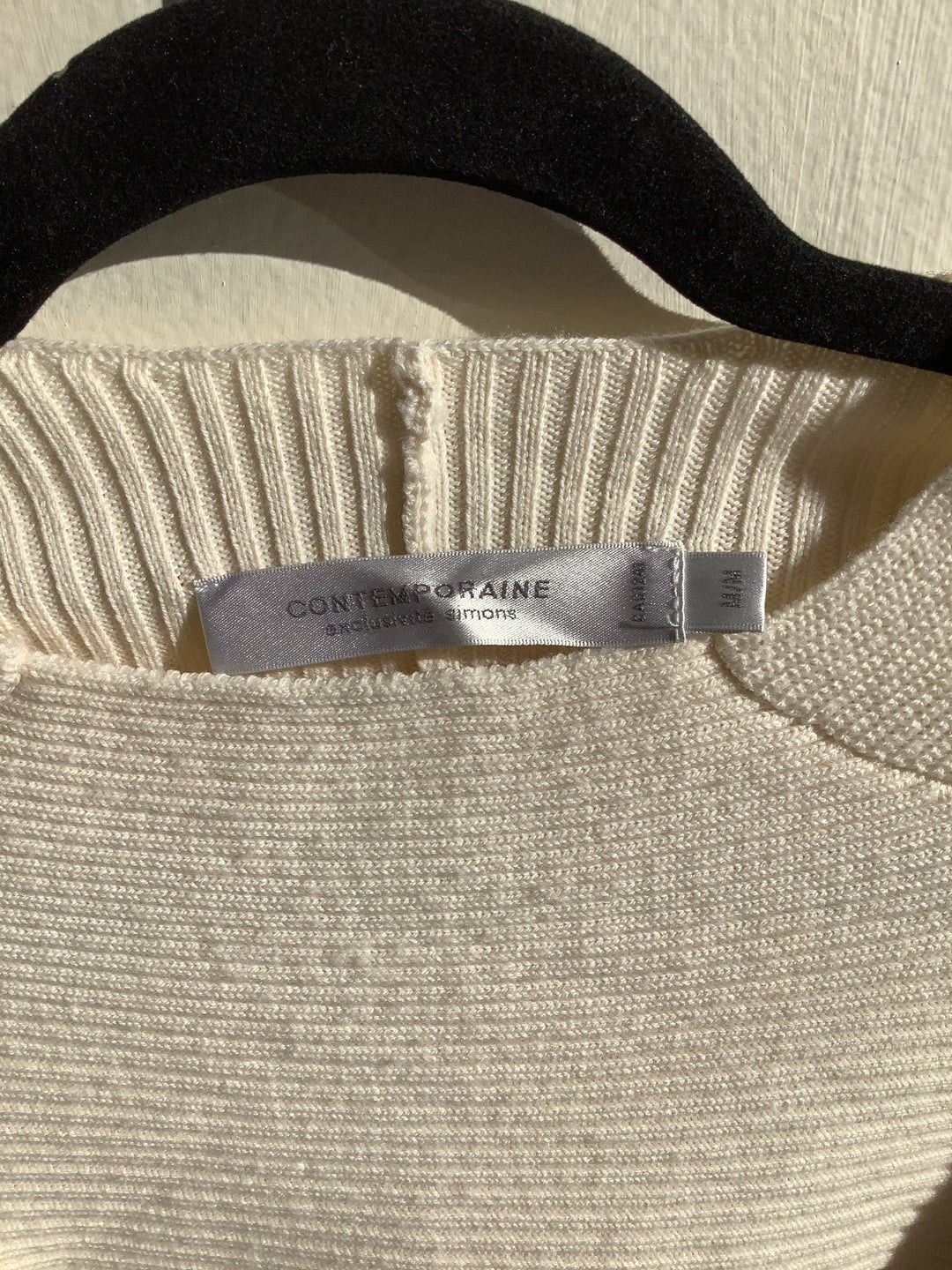 Cream Ribbed Sweater